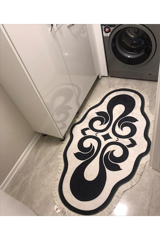 Dekoratif Koridor Paspası Yolluk Deri Kaymaz Taban Mutfak Halısı