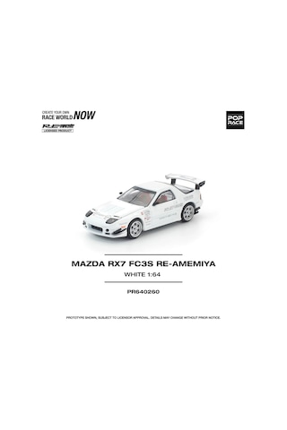 Pop Race Pr64260 1/64 Mazda Rx7 Fc3s Re-amemiya - White