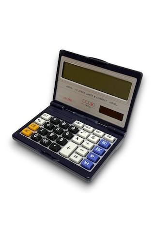 Js-756 14 Haneli Güneş Enerjili Ve Pilli Katlanabilir Hesap Makinesi - 1 Adet Lacivert