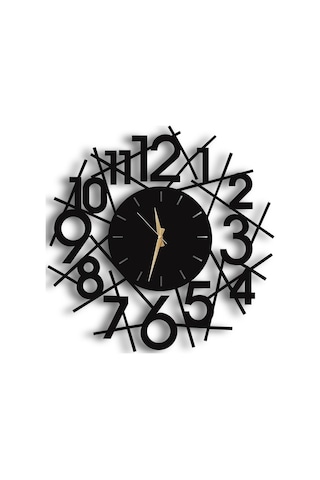 50X50 Dekoratif Duvar Saati + Tablo 35 Cm Hediye (506362157) Siyah