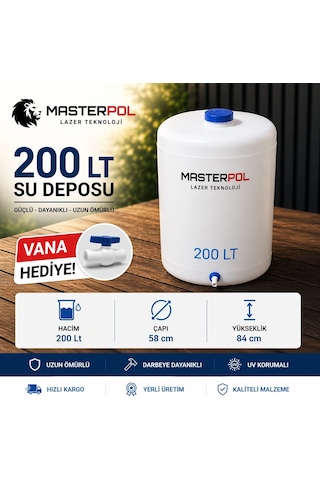 200 Lt Dikey Su Deposu Tankı Bidonu Karavan