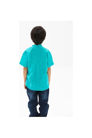 Eliş Şile Bezi Kısa Kol Şile Bezi Bodrum Erkek Çocuk Tshirt Turkuaz 3054