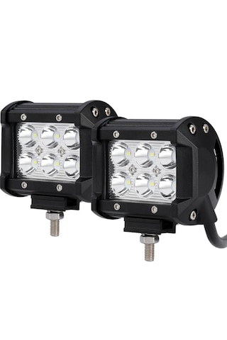 Motosiklet Sis Farı Çakarlı Beyaz 18w 6 Led 2adet