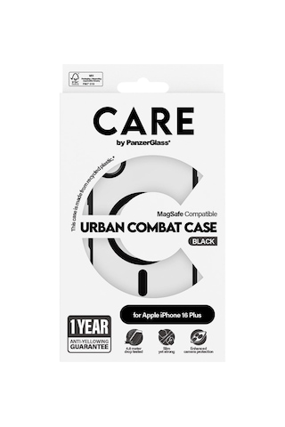 Care By Panzerglass Apple iPhone Uyumlu 16 Plus, Flagship Urban Combat & Magsafe, Çerçeve, Kılıf Siyah