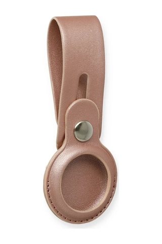 Newface Airtag Askılı Deri Kılıf - Rose Gold