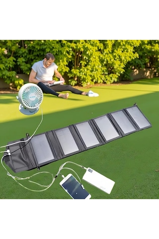 Xuweiwei Monokristal Silikon Katlanabilir 45w 6lı 1 Arada Tasinabilir Solar Panel Kamp Usb Sarj Laptop İphone Telefon Fan El Feneri