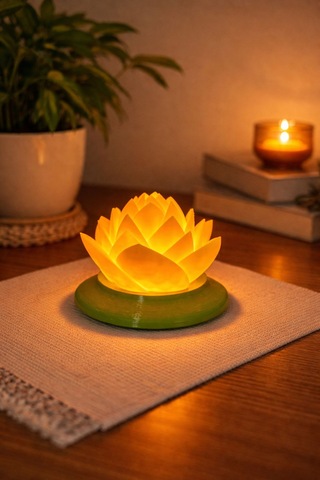Printlab3d-lotus Mumluk Sarı Yeşil