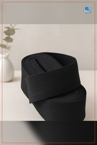 Paça Lastii Geniş Siyah 3 Cm 10 M Elastik Kauçuk Çekirdekli Polye