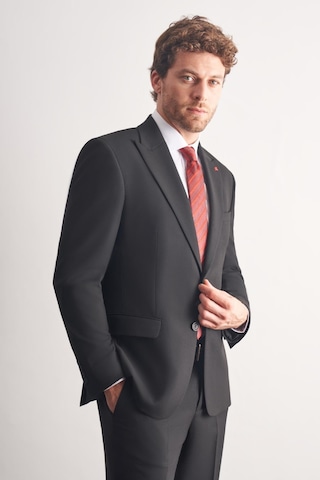 İmza Siyah Kırlangıç Yaka Tam Astar 6 Drop Slim Fit Takım Elbise 1001255162 Siyah