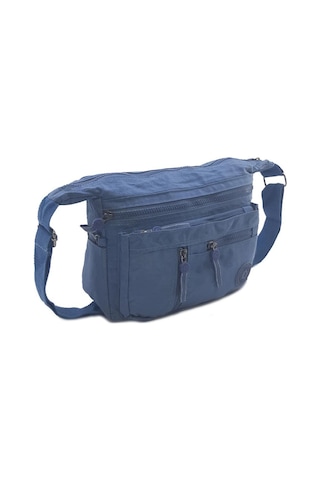 Baginn Klinkır Kadın Postacı Çanta Çok Cepli Çapraz Askılı Mavi