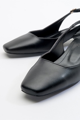 Luvishoes State Siyah Cilt Kadın Topuklu Ayakkabı Sıyah Cılt