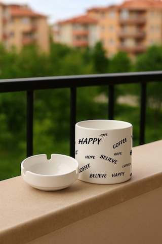 Porselen Baskılı Küllük - Believe