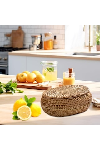 Tongxida Kapaklı Rattan Saklama Sepetleri, Renkli Rattan Sepet, Kullanışlı Depolama Çözümü Diğer