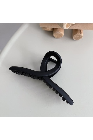 Mandal Toka İthal Ürün Fiyonk Büyük Boy 13 Cm Mat Siyah Saç Tokası Siyah