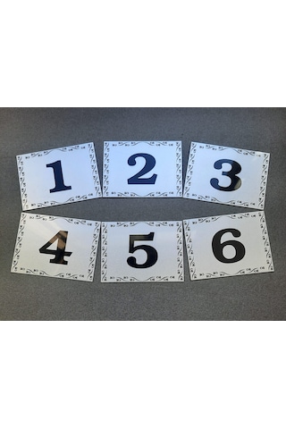 Kapı Numarası 6x8 Cm Metalik Gümüş Gri No:1 Den 6 Ya