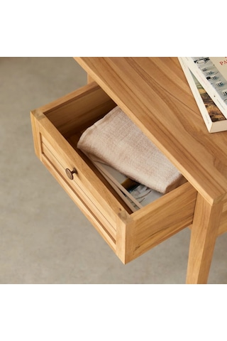 Loggia Masif Ahşap Natural Komodin Ceviz