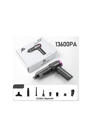 Ally 13600pa Güçlü Portatif 2 Kademeli Tasinabilir Vakumlu Kablosuz Üflemeli Mini Araç Süpürgesi
