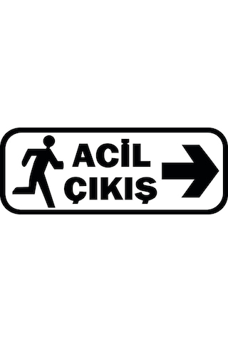 Acil Çıkış Yazısı (16 X 6 Cm) Yeşil & Siyah
