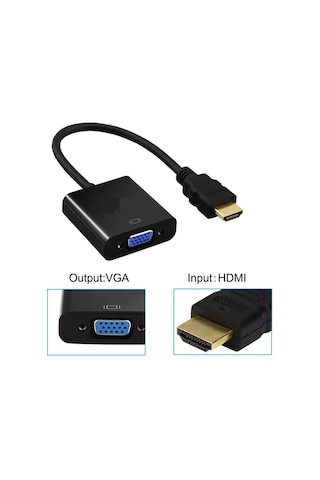 Hdmi To Vga Dönüştürücü Hdmi Erkek Vga Dişi Hdmi Giriş Vga Çıkış