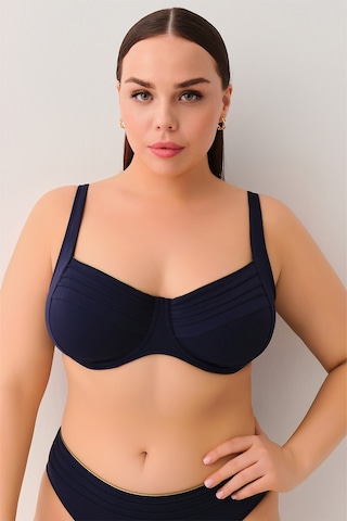 Suwen Pipe Balenli Toparlayıcı Aksesuarlı Bikini Üst Sbn25994c303 Lacivert