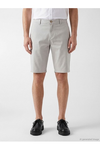 Lcwaıkıkı Classic Gri Standart Kalıp Erkek Gabardin Şort