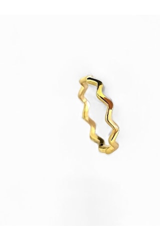 22 Ayar Altın Kaplama Zikzak Yüzük 0392 Altın