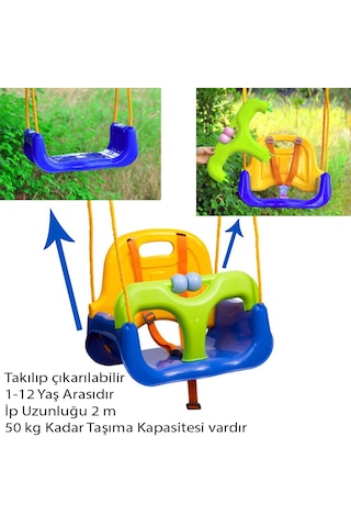 Çocuk Salıncağı - Salıncak Emniyet Kemerli Mavi