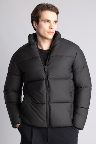 Defacto Sıcak Tutan Su İtici Slim Fit Dik Yaka Astarlı Fermuarlı Rüzgar Geçirmez Şişme Mont C5631ax26wnbk27 Siyah-bk27