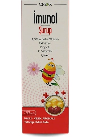 Orzax İmunol Ballı Çilekli Şurup 150 ML