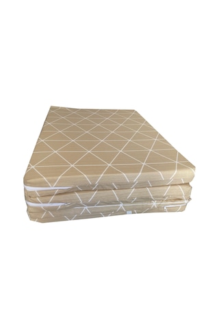 Tek Kişilik Katlanır Yer Yatağı Sünger Yatak KREM PİRAMİT 80x180
