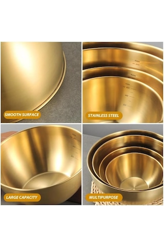 Morponi Lüks Gold Çelik Karıştırma Kabı Goldmix 2000 Ml 25 Cm Gold