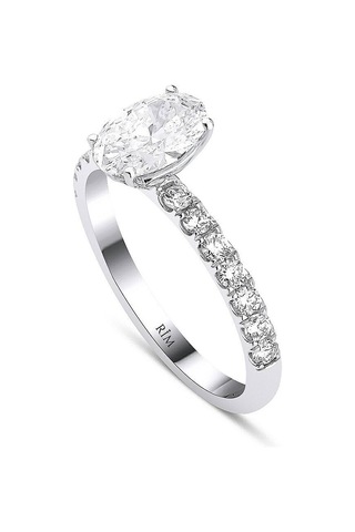 1.50 Karat Oval Tektaş Laboratuvar Pırlanta Yüzük - Hrd Sertifikalı Altın