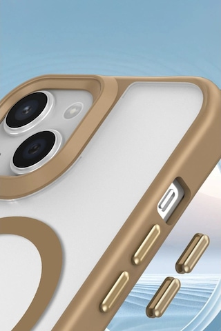 Apple, Uyumlu iPhone 15 Plus Kılıf Enka Magsafe Silikon Kılıf - Desert