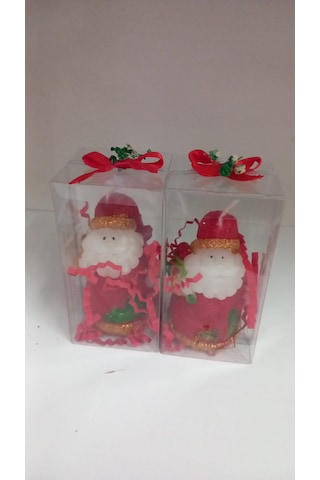 Noel Baba Mum 2 Adet Açık Kırmızı