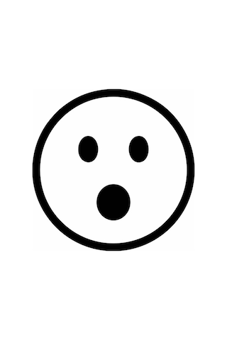 Şaşıran Emoji Araba Sticker Siyah 16x16 Cm