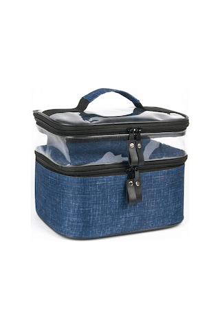 Makyaj Çantası Seyahat Makyaj Çantası Makyaj Organizeri Mavi