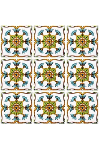 Can Seramik – 10x10 Cm. Cç-94 Kütahya Çini Karo 5'li 1 Paket