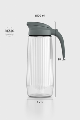 Renga Beluga 1500 Ml Gravürlü Cam Sürahi 111021 Koyu Füme