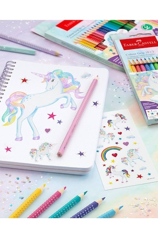 Unicorn Grip Jumbo Boya Kalemi 8+2 Renk, Ergonomik Gövde, Canlı Ve Parlak Renkler,dayanıklı Kalın Uç Çok Renkli