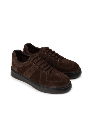 Deery Erkek Kahverengi Hakiki Süet Sneaker Ayakkabı - 02017mkhvp01 Kahverengi