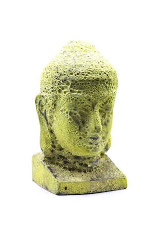 Buddha Heykel Büst Sarı Orta Boy