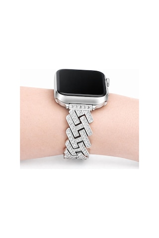 Apple Uyumlu Watch 44/45/46/49mm Kordon Taşlı İnce Metal Kordon 103 2/3/4/5/6/se/7/8/9/10/11/ultra