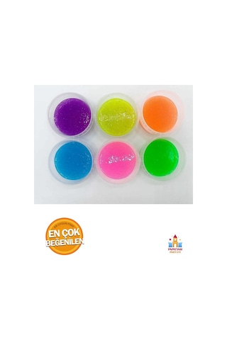 5li Simli Kutulu Hazır Slime Seti - 6 Renk 135 Gr Pembe
