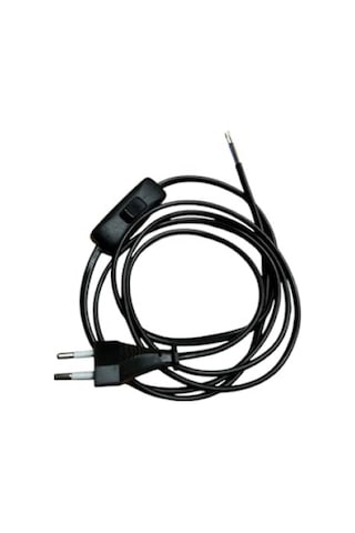 2 Metre Siyah Fişli & Anahtarlı Uzatma Kablosu - 0,50 Mm² Kesit 0.1 M