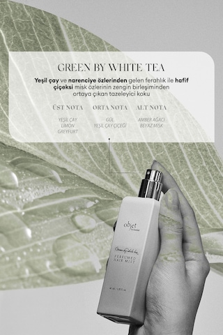 Nem Ve Parlaklık Veren Parfümlü Saç Misti Kundal Perfumed Hair Mist 40ml Green By White Tea