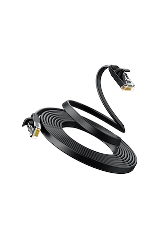 Ugreen Cat6 Flat Ethernet Kablosu, 3 Metre, Siyah, 50175 -