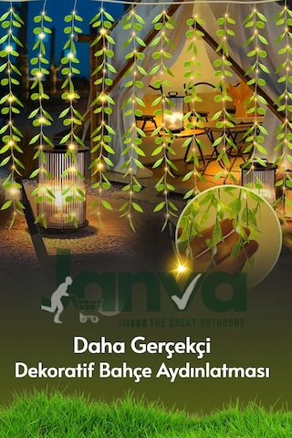 Dekoratif Yapraklı Led Işık 3x1 Metre 180 Led 220v Fişli 3 Modlu Ambiyans Aydınlatma Süs & Dekor Led Günışığı