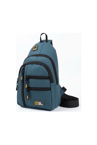 Goldline Avm Unisex Çok Bölmeli Çapraz Ayarlanabilir Askılı Göğüs Omuz Çantası Petrol Mavi