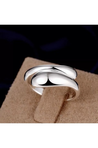 925 Ayar Gümüş Ayarlanabilir Su Damlası Yüzük