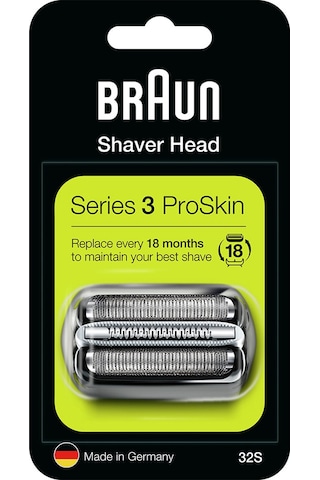 Braun 3 Serisi Tıraş Makinesi Yedek Başlık 32S Gümüş